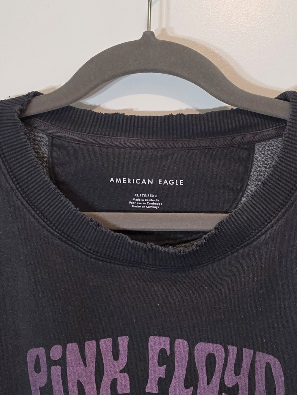 American Eagle Lightly Distressed Pink Floyd Sweatshirt Gray Graphic Size XL - Picture 3 of 10